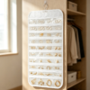 White 80-Pocket Double-Sided PVC Jewellery Storage