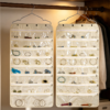 Beige 56-Pocket Zippered Double-Sided Jewellery Organiser