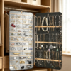 Black Metal-Hook Double-Sided Jewellery Wall Organiser