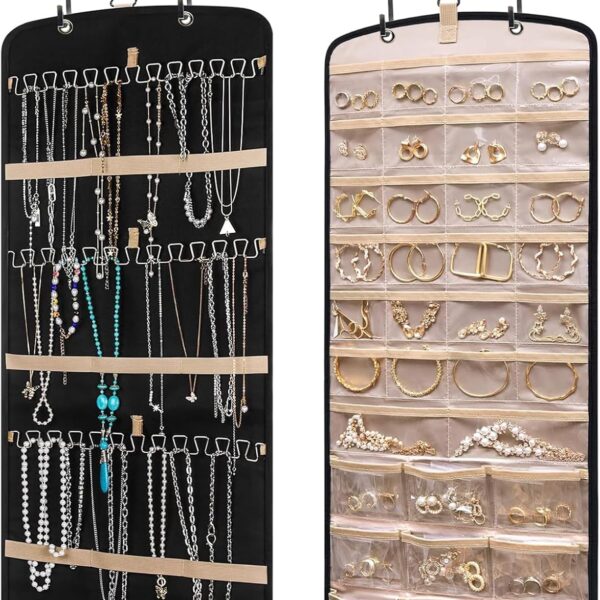 28-Pocket Double-Sided Over-the-Door Hanging Jewellery Organiser