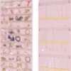 48-Pocket Hook Pink Hanging Jewellery Organiser