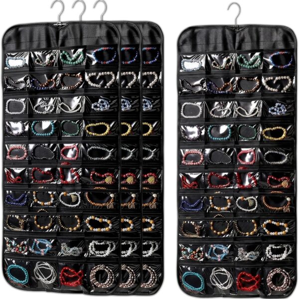 80-Pocket Swivel-Hook Double-Sided Hanging Jewellery Set of 4
